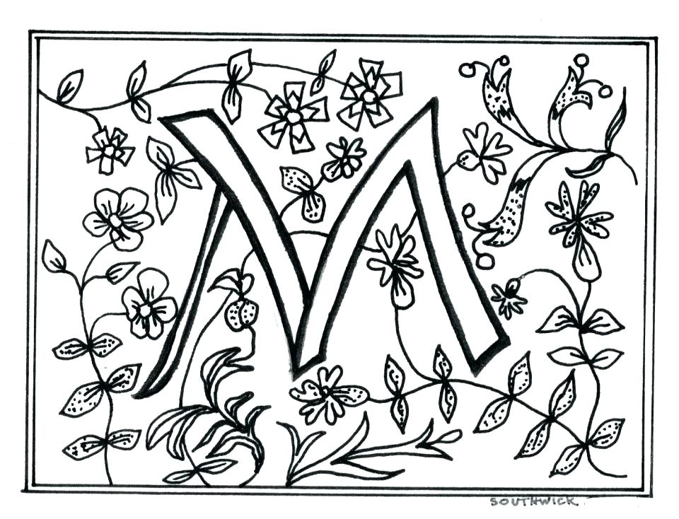 960x734 Illuminated Letters Coloring Pages Illuminated Manuscript Alphabet