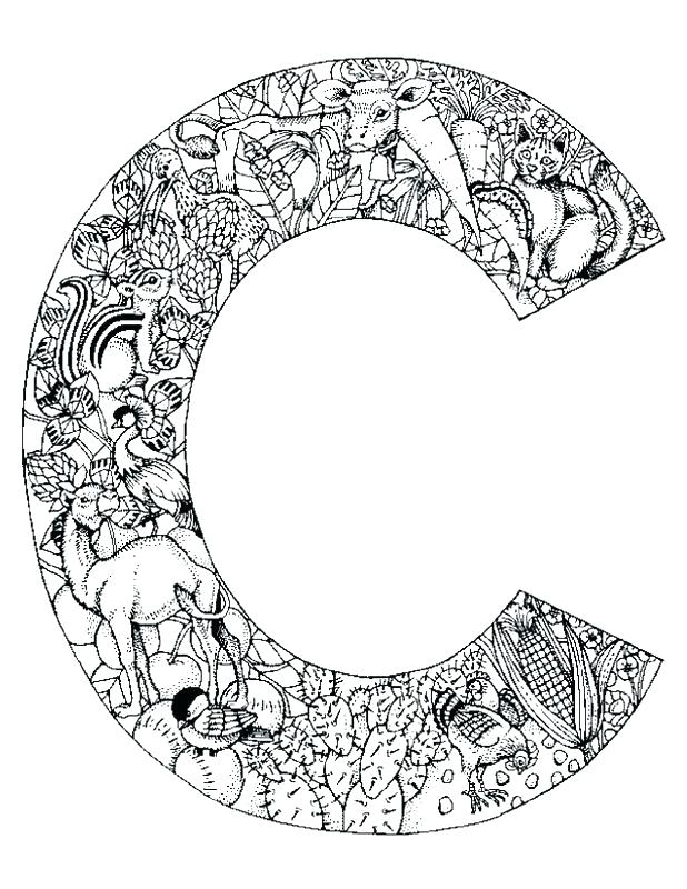 618x800 Illuminated Letters Coloring Pages Animal Alphabet Letter C