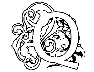 300x231 Illuminated Q Coloring Page