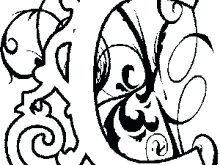 440x330 Coloring Pages For Kids Christmas Illuminated Letters Alphabet