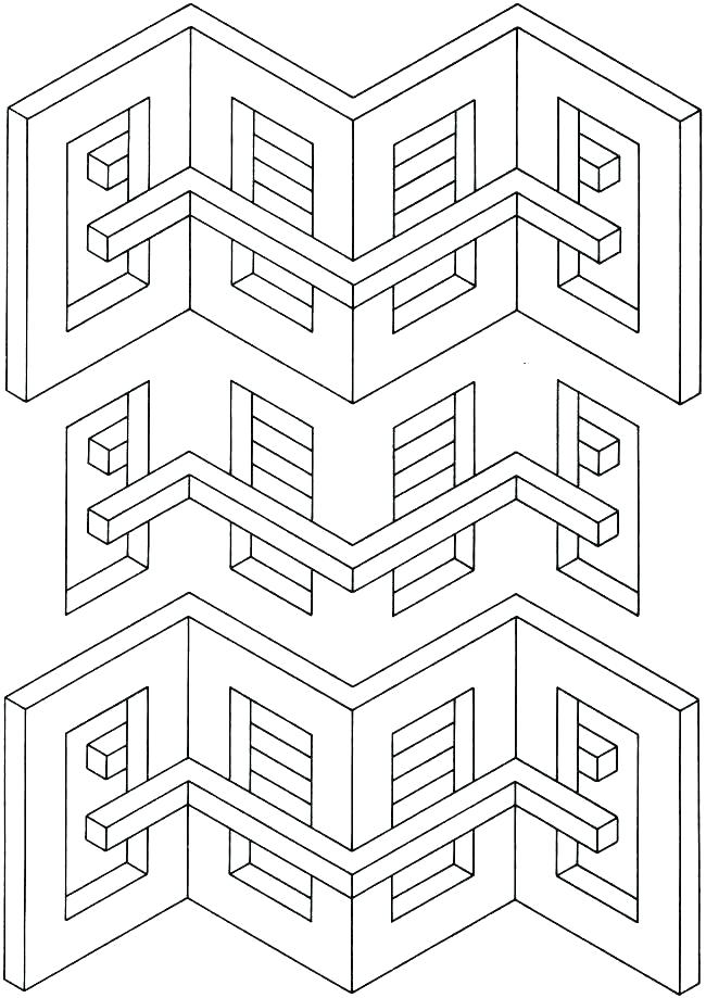 650x919 Optical Illusion Coloring Pages Printable Illusions