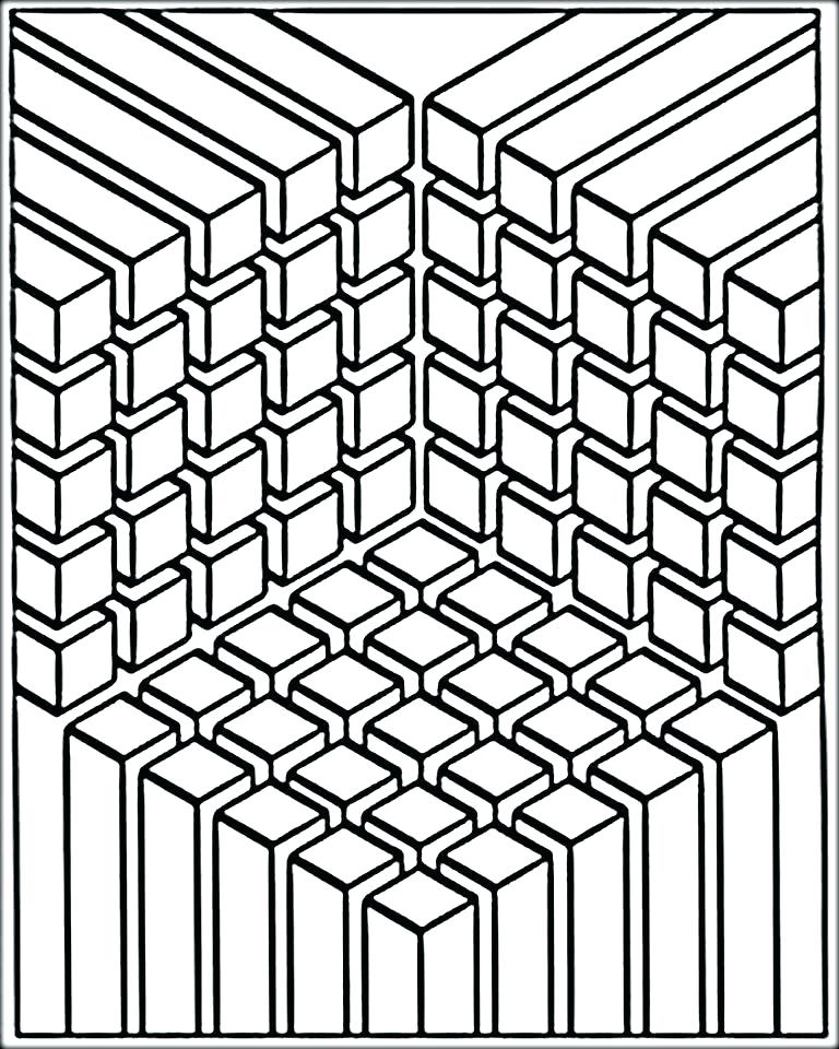768x960 Exciting Optical Illusion Coloring Pages Online Illusions Adults
