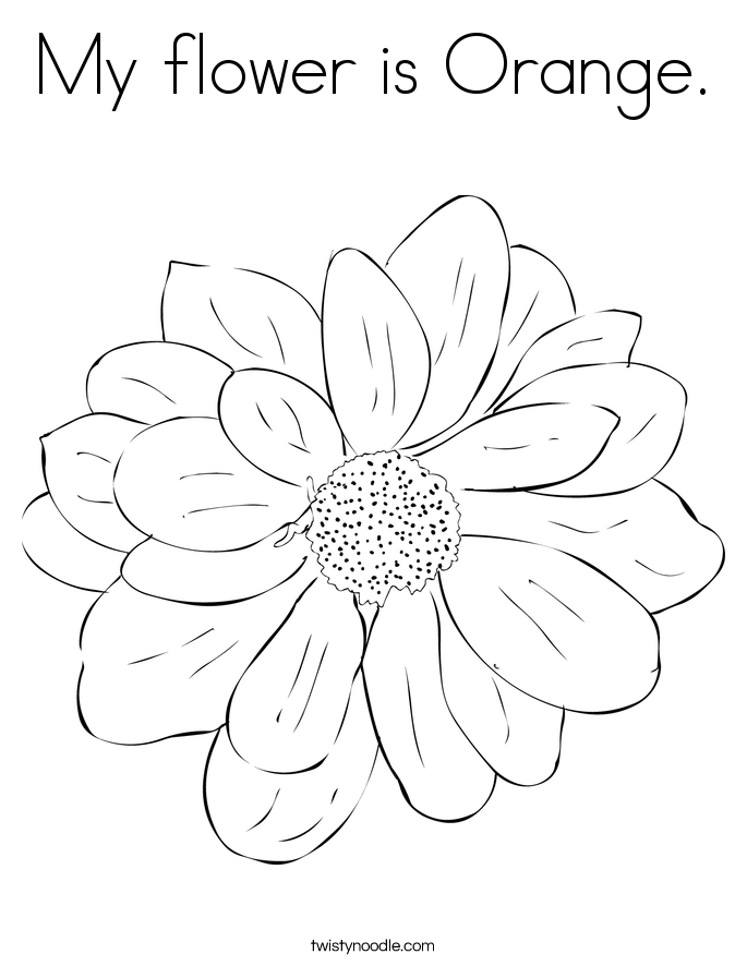 685x886 My Flower Is Orange Coloring Page