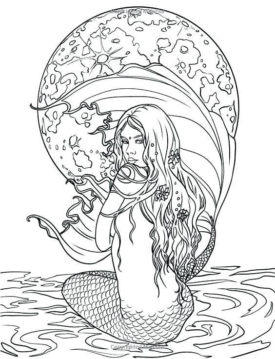 564x736 Color Pages For Adults Mermaid Coloring Pages Adult Mermaid
