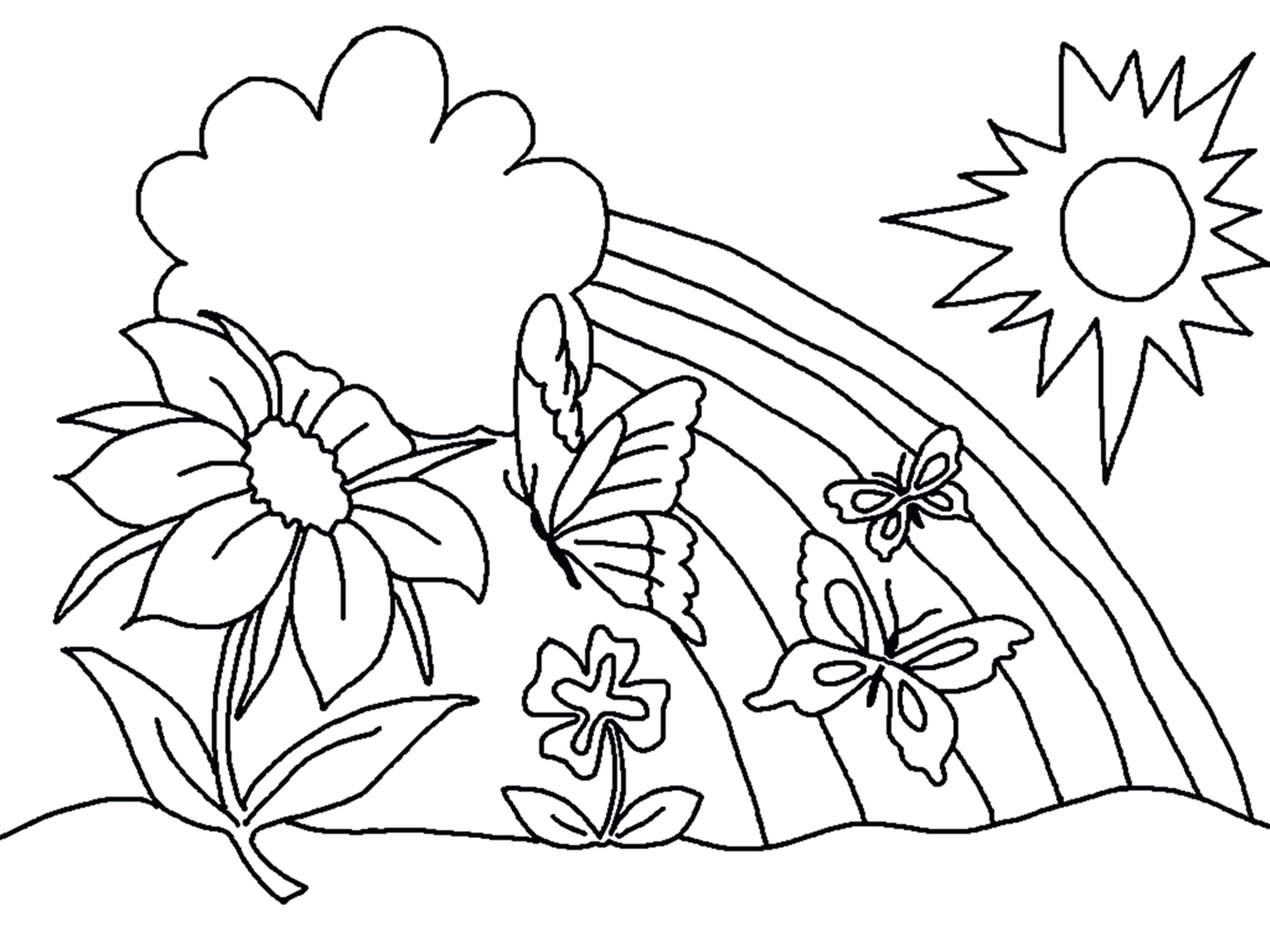 2355x1766 Coloring Pages Flowers Printable Of For Kids World Sunflower