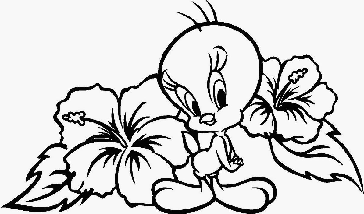 1194x703 Tweety Bird Coloring Pages Flowers