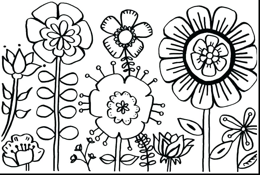 878x591 Printable Coloring Pages Flowers