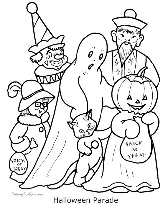 570x698 Fun And Spooky Halloween Coloring Pages Costumes