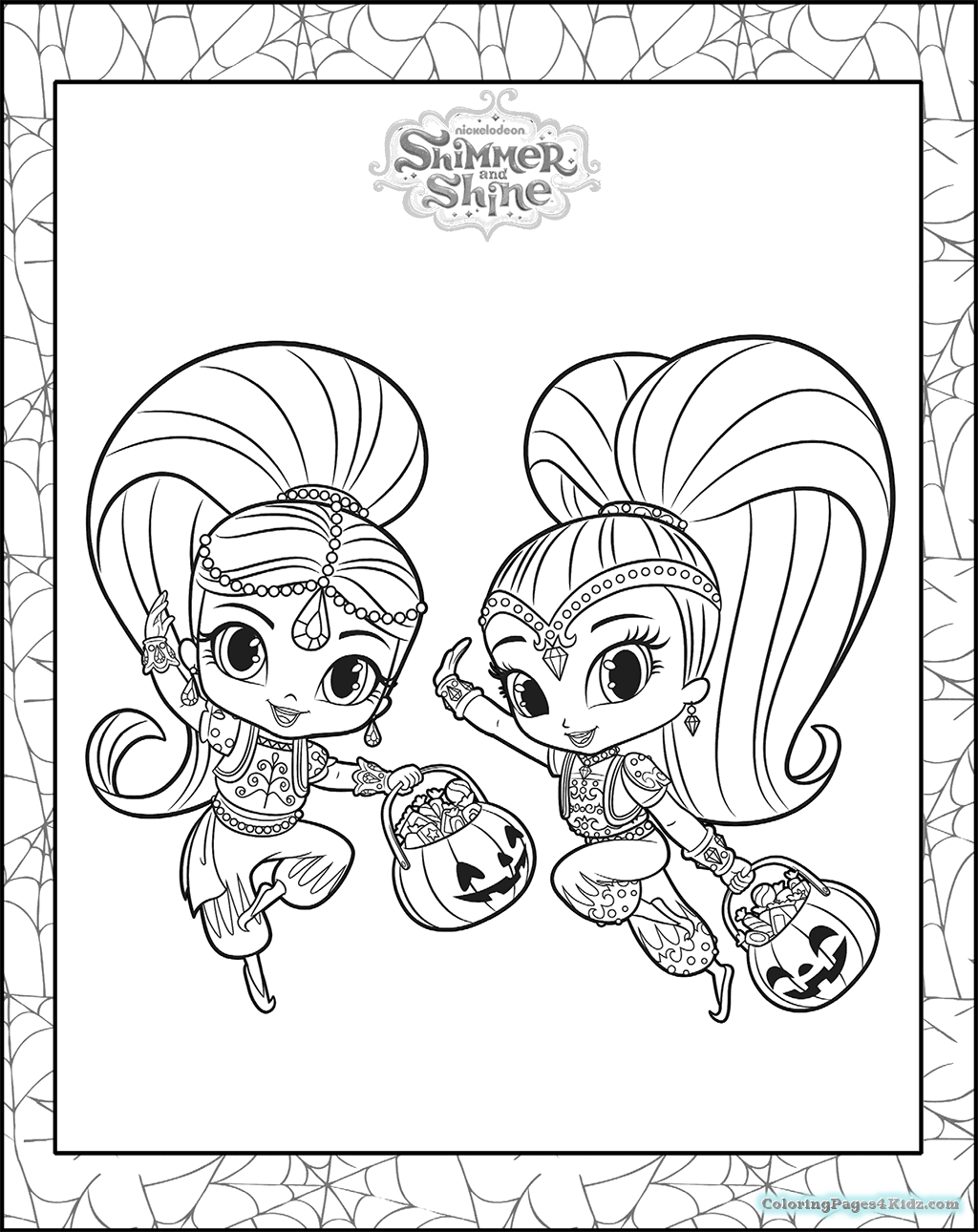 1024x1290 Shimmer And Shine Halloween Coloring Pages Coloring Pages