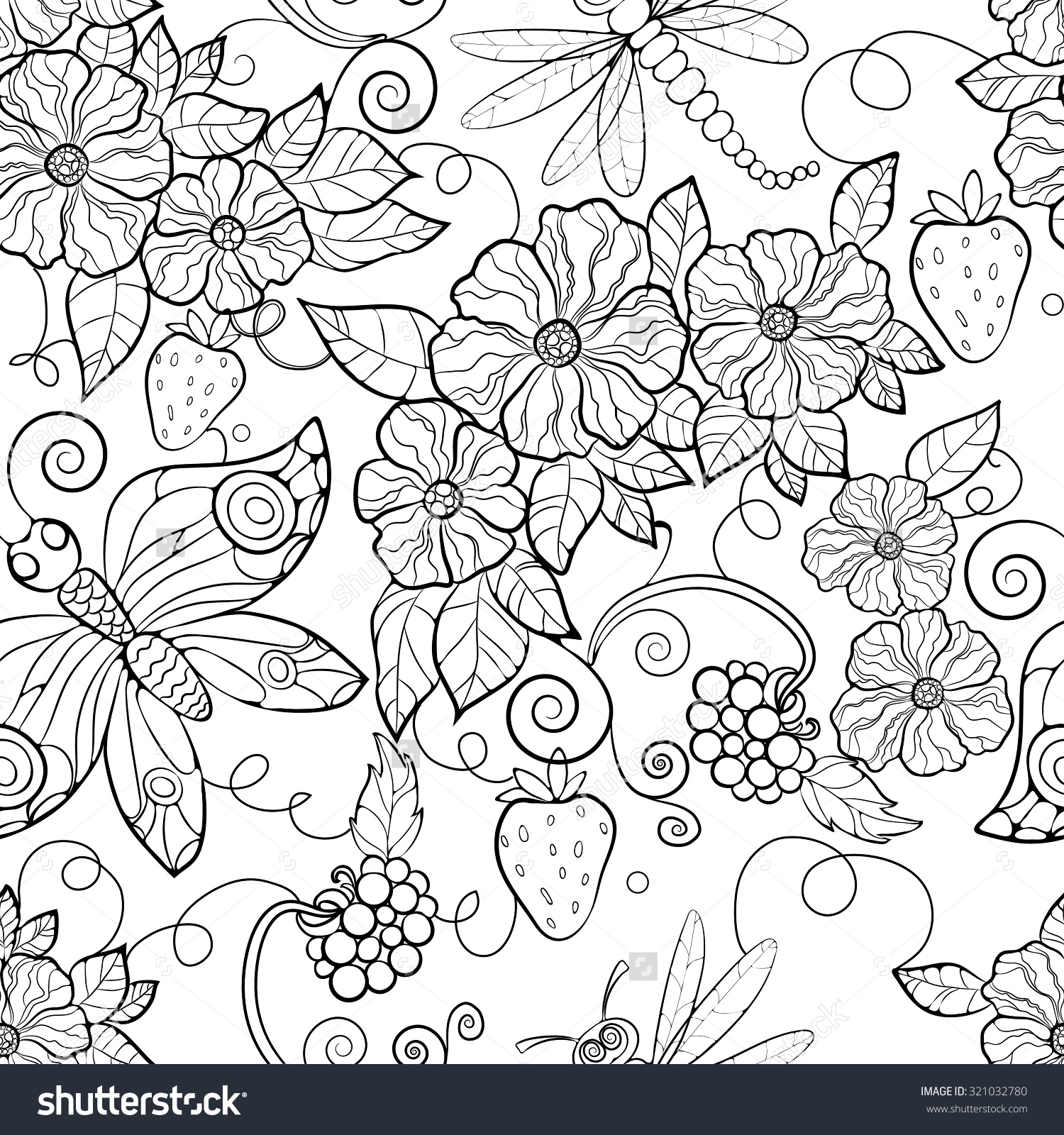 1500x1600 Final Floral Adult Coloring Page