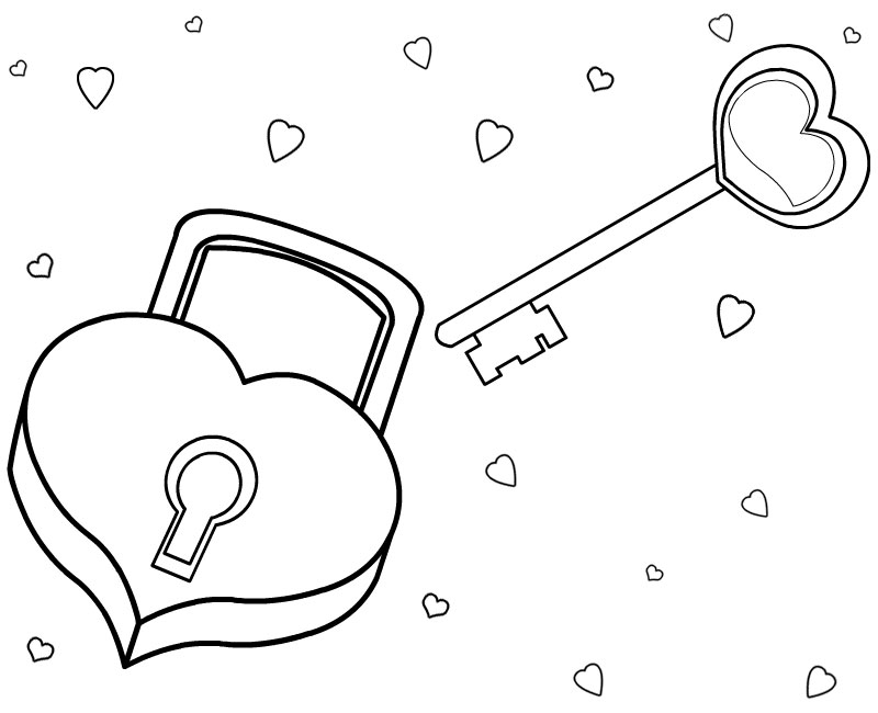 800x650 I Love Coloring Picture Love Coloring Pages Padlock And Key