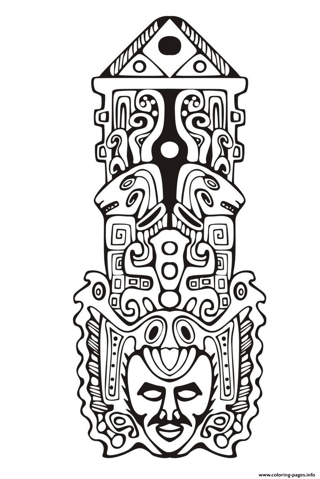 1024x1532 Adult Totem Inspiration Inca Mayan Aztec Coloring Pages Printable