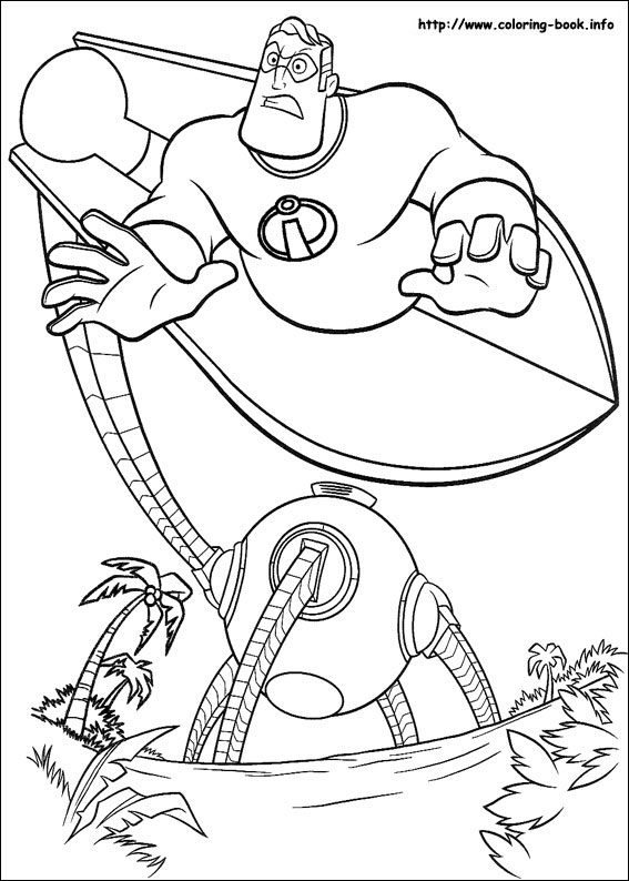 567x794 The Incredibles Coloring Picture