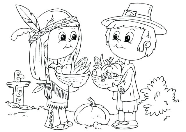 639x453 Pilgrim And Indian Coloring Pages And Pilgrim Native Coloring Page