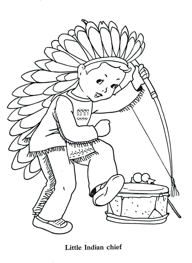 768x1052 Coloring Page Of Indian Boy Best Chief Clip Art Little