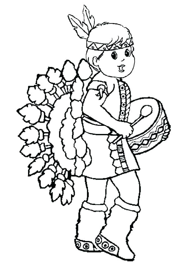 600x850 Indian Color Pages National Clothing Coloring Page Native American