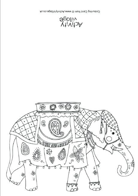 460x649 India Colouring Pages Indian Elephant Colouring Card India Flag