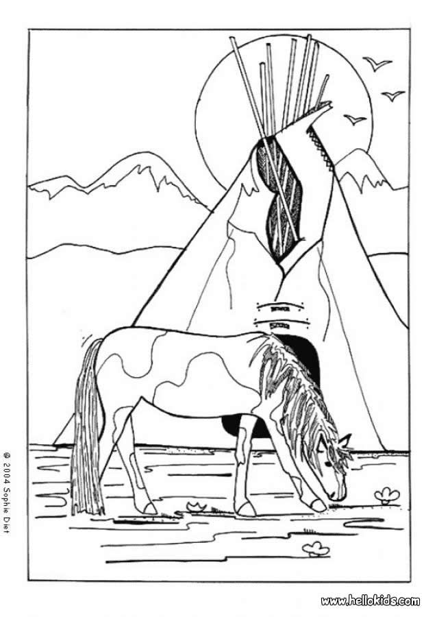 638x900 Indian Horse Coloring Page