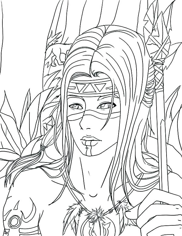 600x777 Indian Coloring Page Native Coloring Pages Native Warrior Coloring