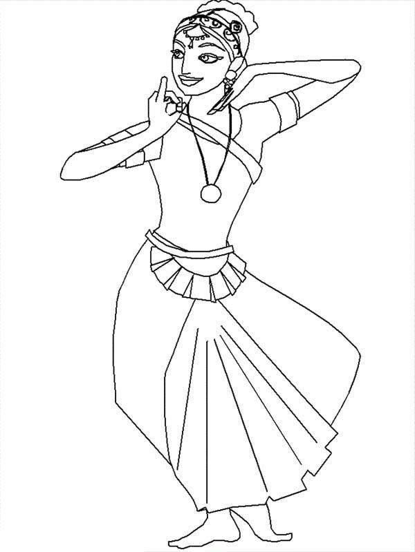 600x799 Indian Dancer Beautiful Ladies Coloring Page Coloring Sun