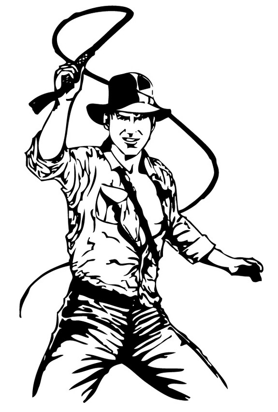575x850 Indiana Jones And His Leather Whip Coloring Pages