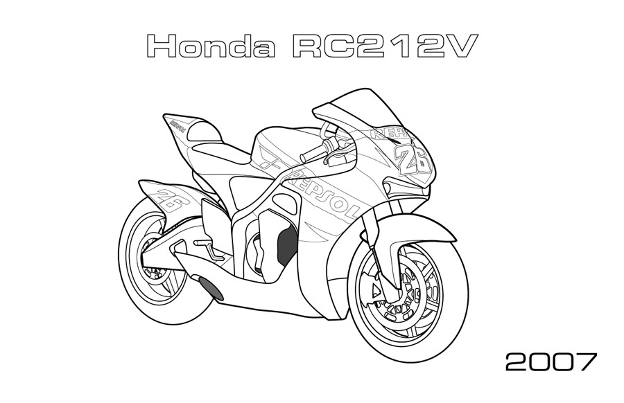 900x582 Repsol Honda Motorcycle Coloring Page