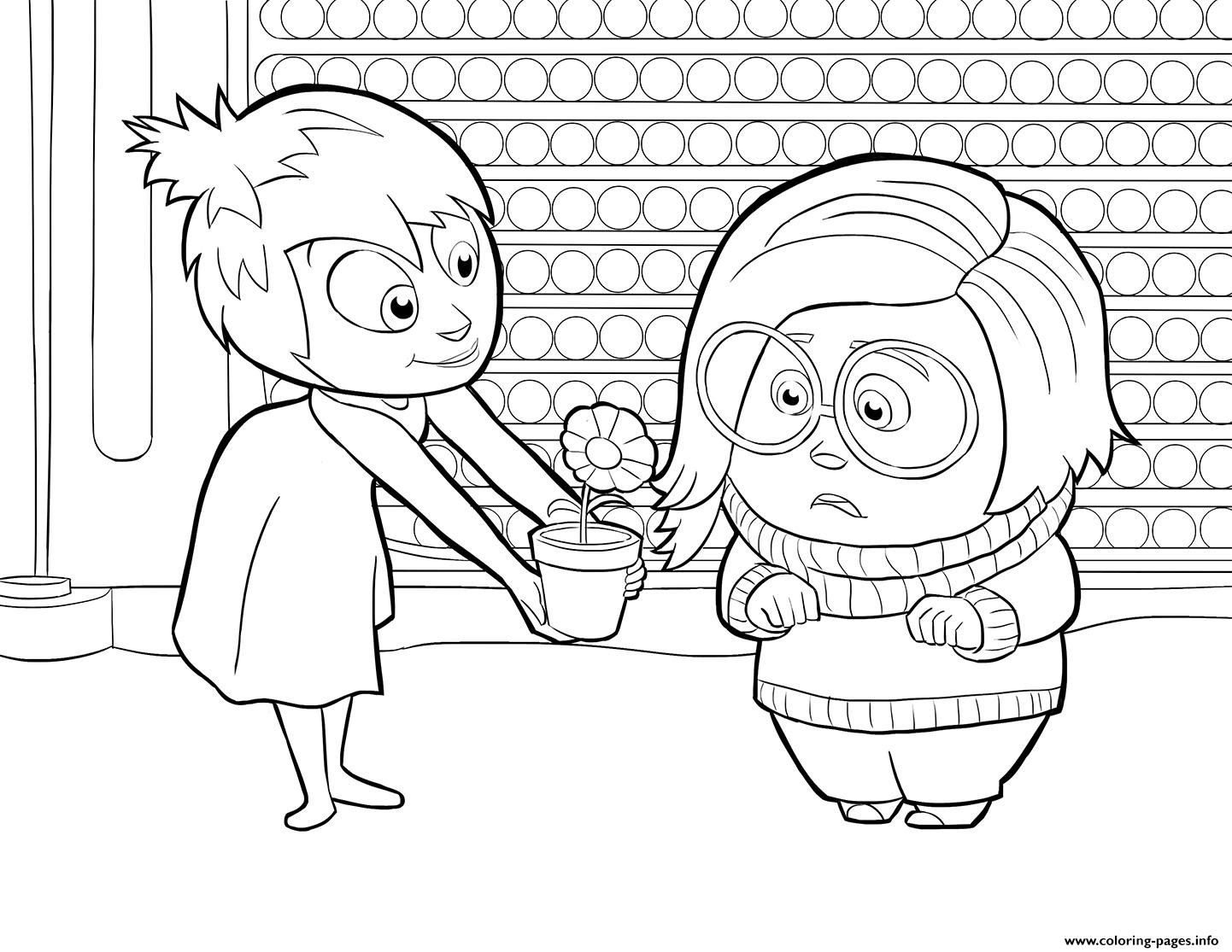 1442x1115 Disney S Inside Out Coloring Pages Sadness And Best Characters