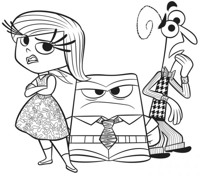 678x600 Inside Out Pictures To Color Inside Out Fear Disgust And Anger