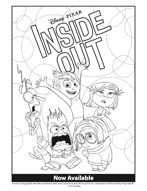 500x648 Disney Inside Out Coloring Pages Activity Sheets For Family