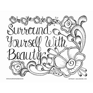 300x300 Inspirational Coloring Page Surround Yourself With Beauty