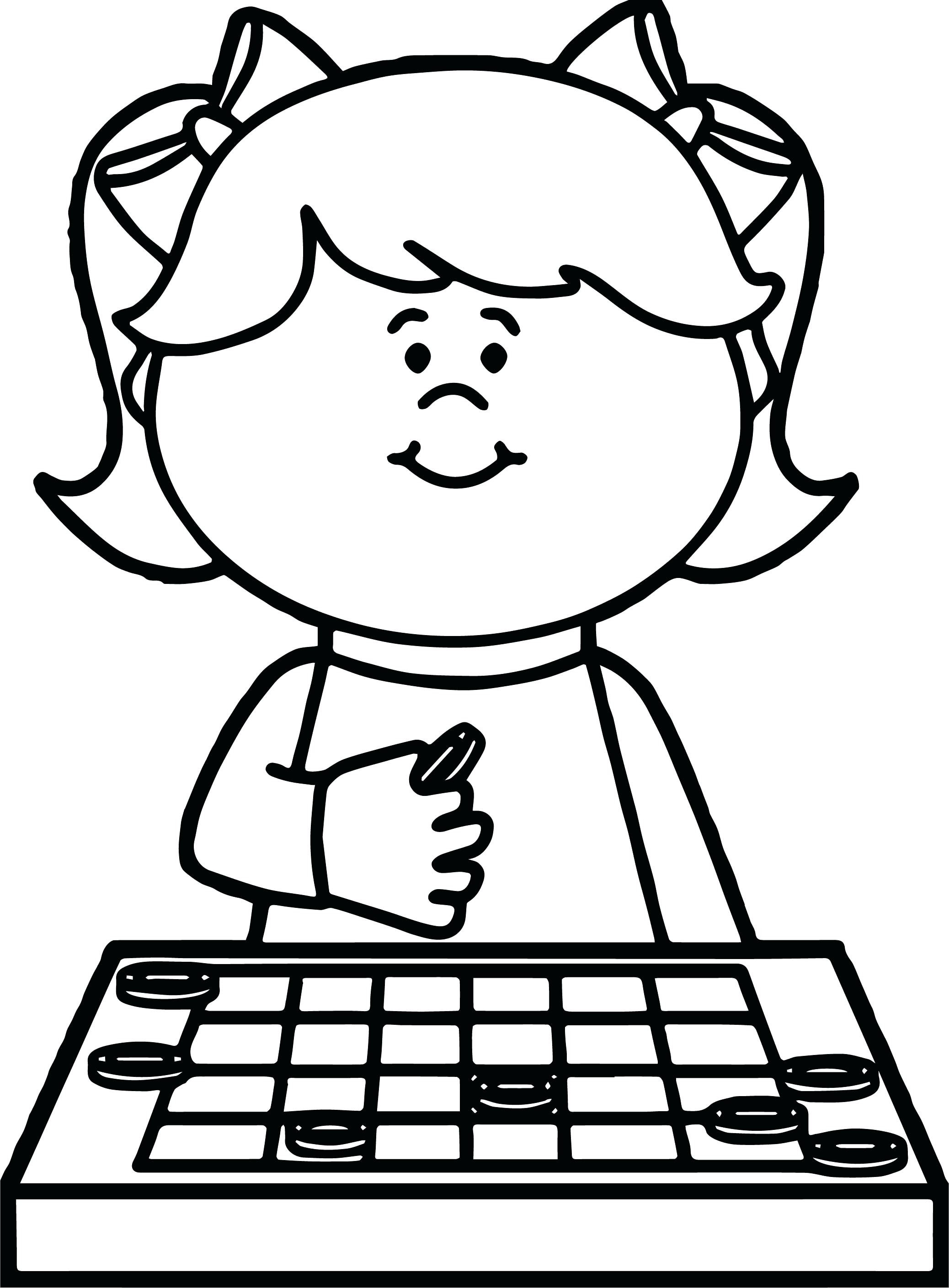 2076x2819 Interactive Coloring Pages Thinking Girl Board Game Page Online