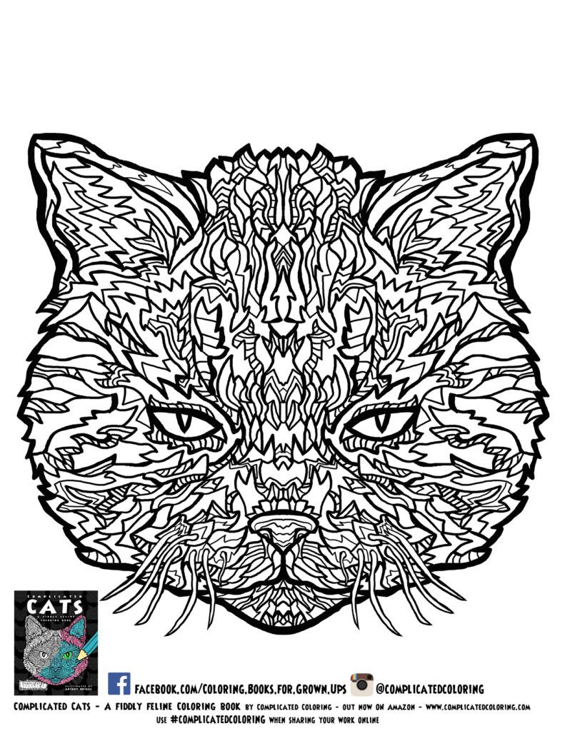 Intricate Cat Coloring Pages at GetDrawings | Free download