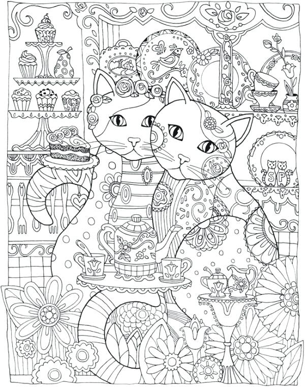 600x760 Cat Coloring Page Complex Coloring Pages For Adults Intricate Cat