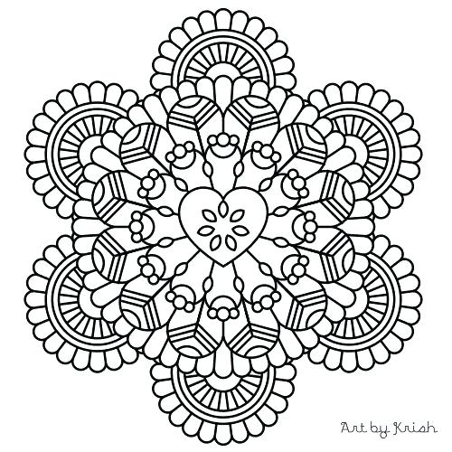 500x500 Intricate Coloring Pages Printable Intricate Mandala Coloring