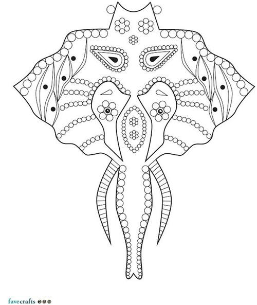 500x593 Intricate Elephant Coloring Page