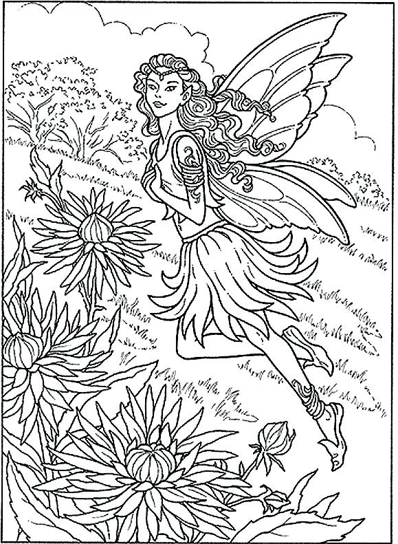 579x791 Terrific Printable Fairy Coloring Pages Fairy In The Garden