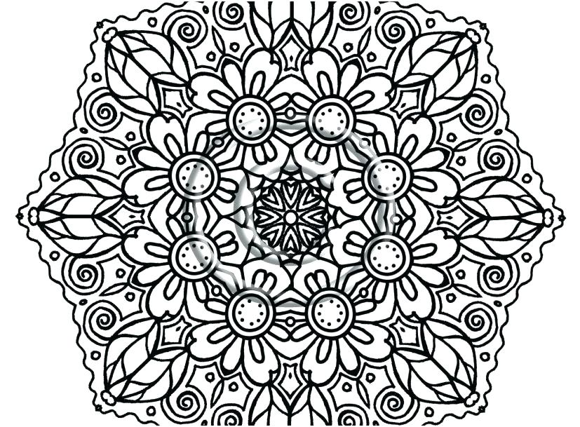 827x609 Intricate Mandala Coloring Pages Coloring For Adults My Favorite