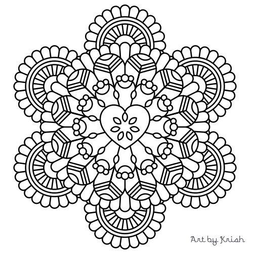 500x500 Printable Intricate Mandala Coloring Pages, Instant Download