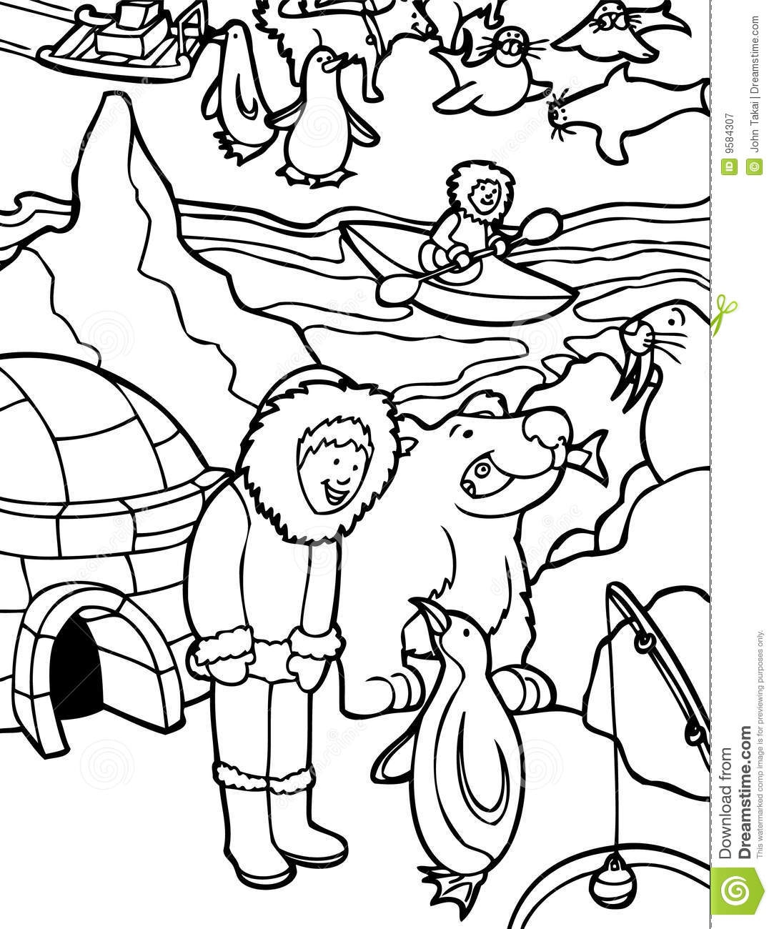 1083x1300 Eskimo Coloring Page