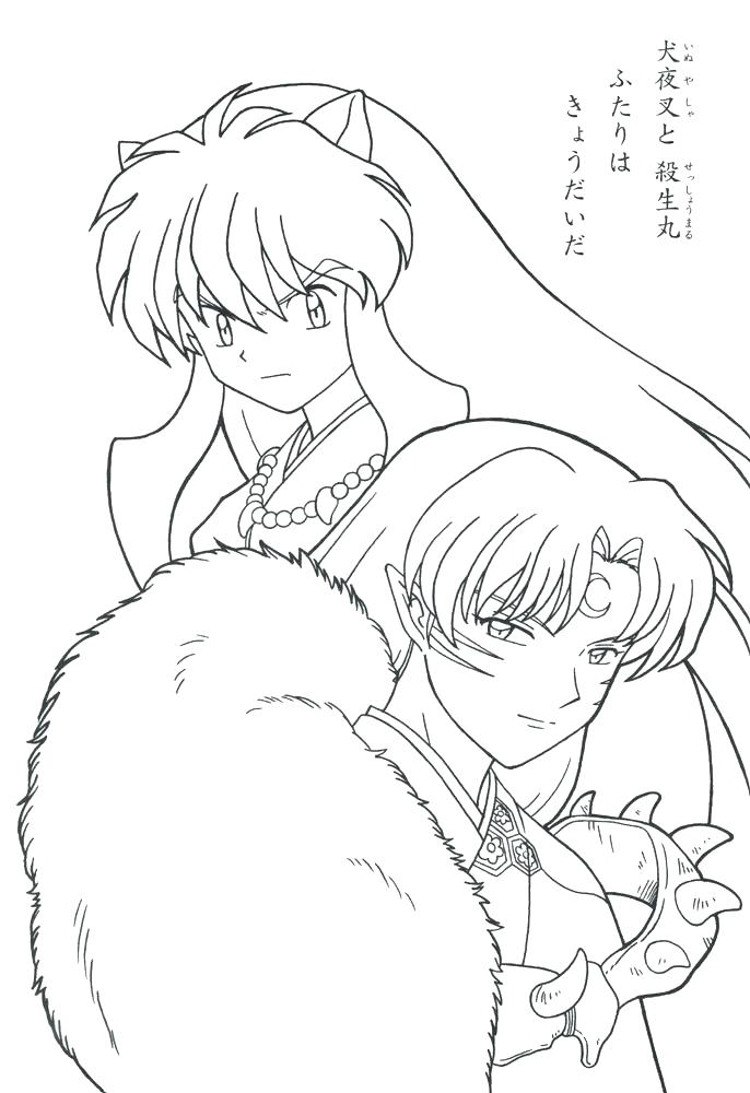 686x1000 Coloring Inuyasha Coloring Pages Book Plus Printable Free