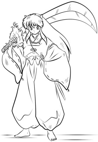 333x480 Astonishing Ideas Inuyasha Coloring Pages Anime Girls Group Page