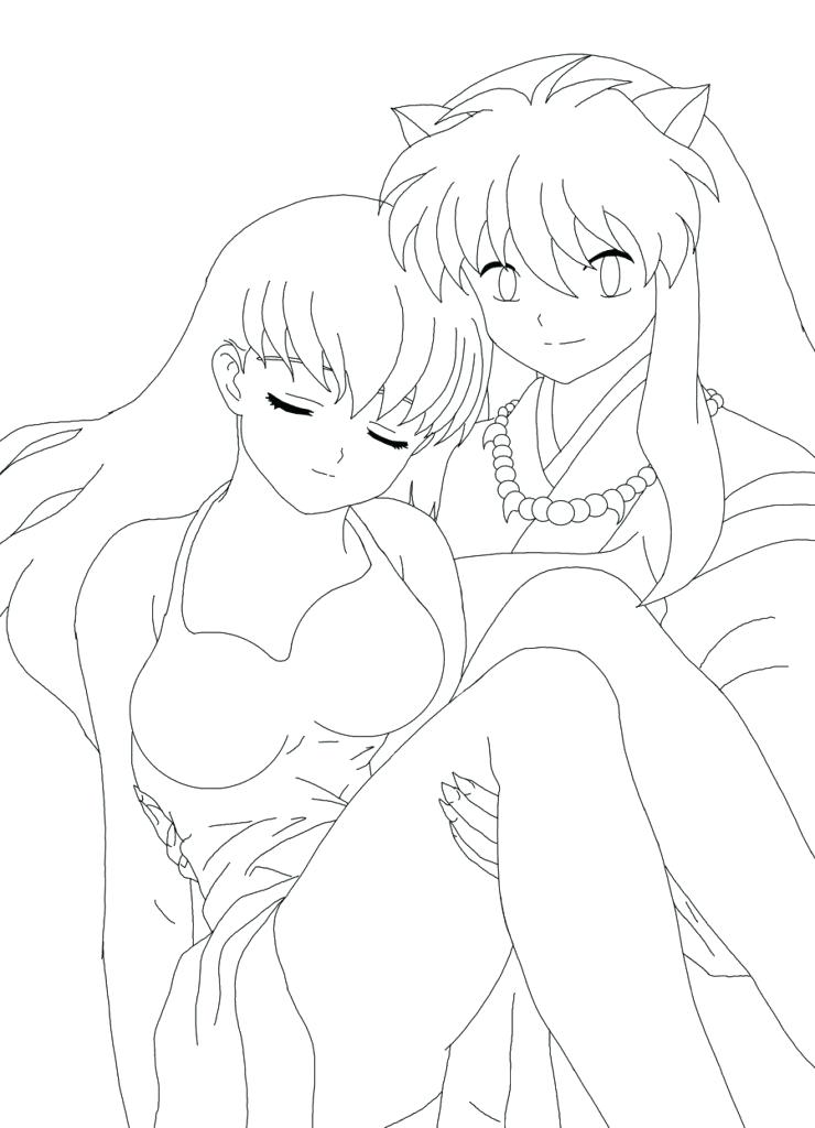 740x1024 Inuyasha Coloring Pages Inuyasha Coloring Sheets Yoschool Site