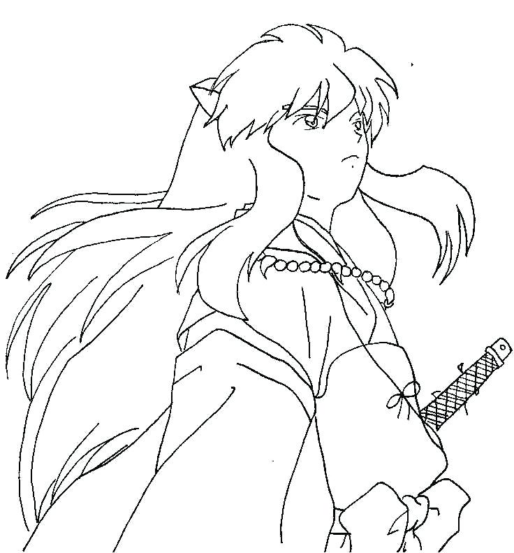 736x791 Inuyasha Coloring Pages
