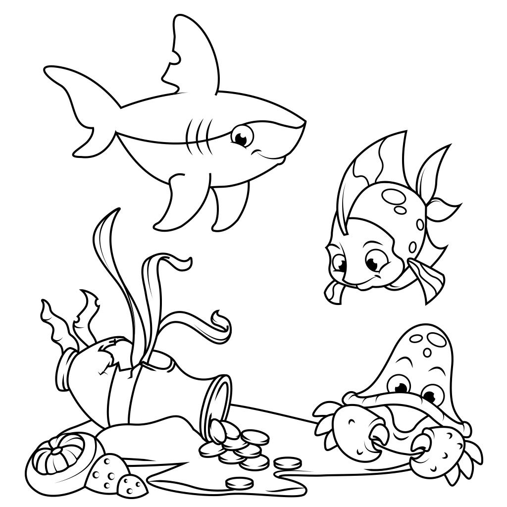 1024x1024 Fish Coloring Pages