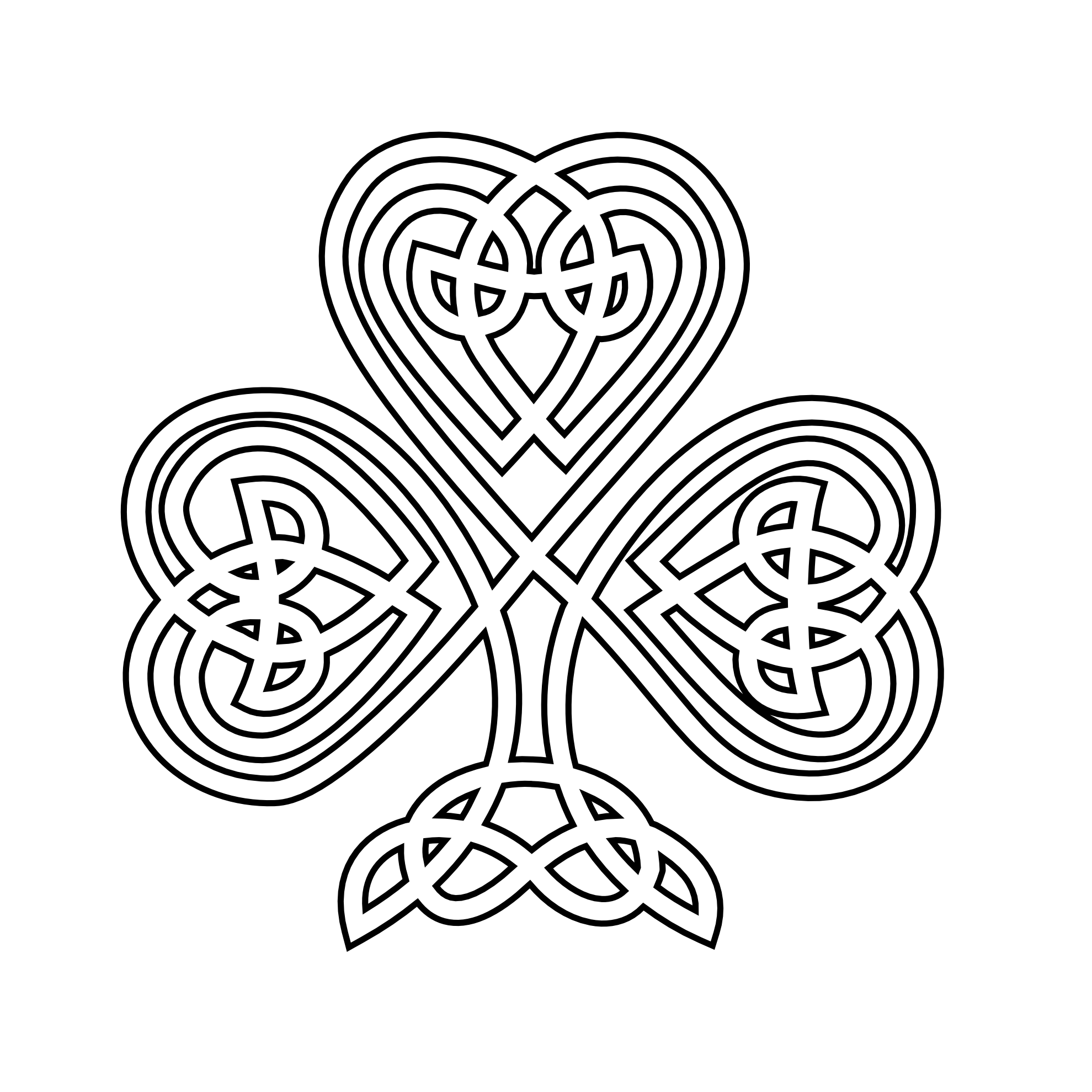1979x1979 Shamrock Celtic Shamrock Black White Line Flower Art Coloring