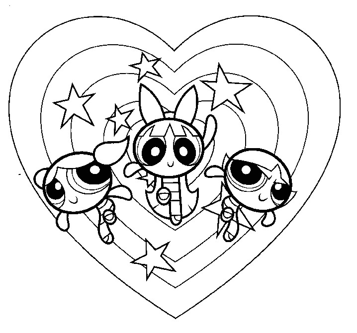 718x670 New Powerpuff Girls Coloring Page With Additional Online
