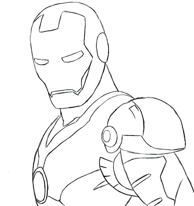 625x665 Online Coloring Pages Iron Man How To Draw Iron Man The Art