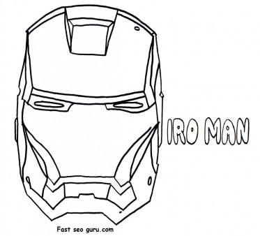 373x338 Print Out Superheroes Iron Man Mask Coloring Pages