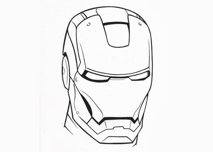 700x500 Iron Man Mask Coloring Pages