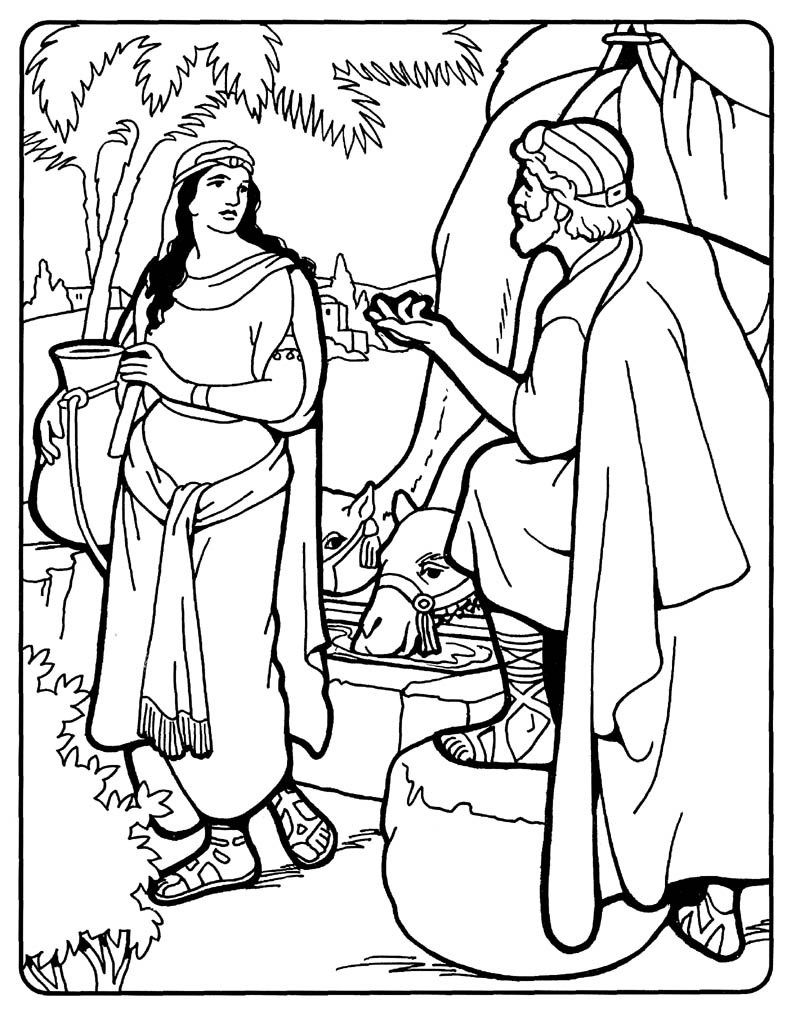 800x1015 Pioneering Isaac And Rebekah Coloring Page Abraham Finds A Wife
